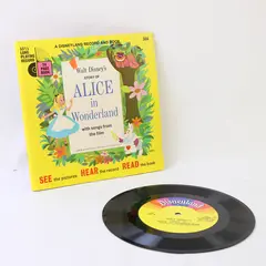 Walt Disney's Story of Alice In Wonderland Record & Book 1965 Paperback Good