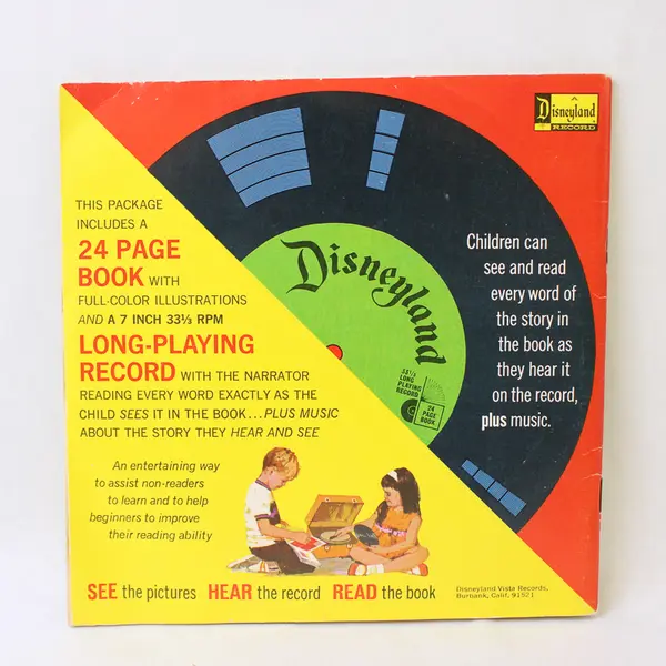 Walt Disney's Story of Alice In Wonderland Record & Book 1965 Paperback Good