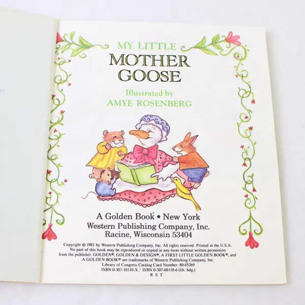 Vintage 1981 My Little Mother Goose A First Little Golden Book Hardcover Good