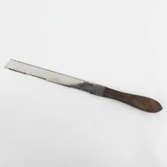 Vtg Fontana Stainless Steel Utility Knife Serrated Wooden Handle In Box Japan
