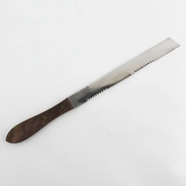 Vtg Fontana Stainless Steel Utility Knife Serrated Wooden Handle In Box Japan