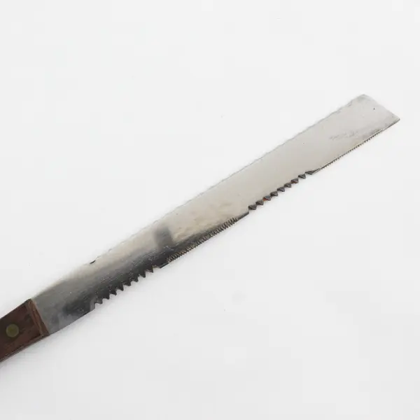 Vtg Fontana Stainless Steel Utility Knife Serrated Wooden Handle In Box Japan