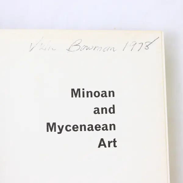 VTG Minoan and Mycenaean Art by Reynold Higgins 1967 Paperback Good Condition