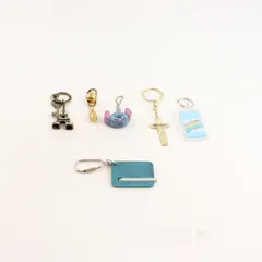 Lot of 6 Assorted Keychains Stitch Eiffel Tower Bowling Pin Joseph Coat