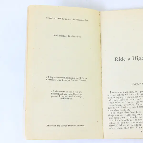 Ride a High Horse by Richard S. Prather Gold Book Orig 1953 Shell Scott Book PB