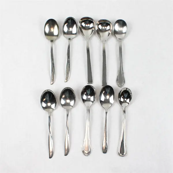 Lot of 10 Assorted Stainless Steel Sugar Spoons Event Flatware
