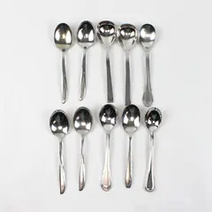 Lot of 10 Assorted Stainless Steel Sugar Spoons Event Flatware