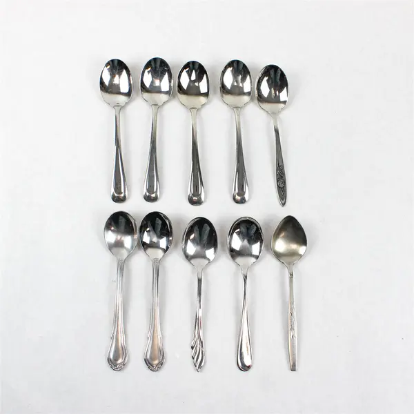 Mixed Lot of 10 Assorted Stainless Steel Sugar Spoons Event Flatware