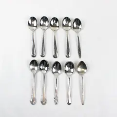 Mixed Lot of 10 Assorted Stainless Steel Sugar Spoons Event Flatware