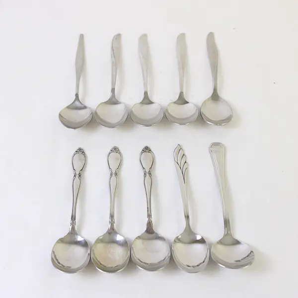 Lot of 10 Assorted Stainless Steel Sugar Spoons Party Event Flatware