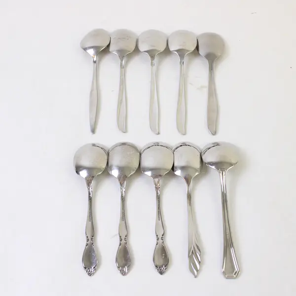 Lot of 10 Assorted Stainless Steel Sugar Spoons Party Event Flatware