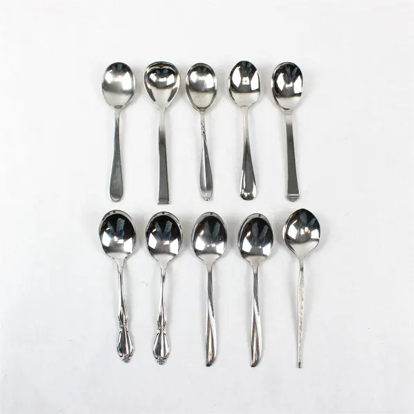 Mixed Lot of 10 Assorted Stainless Steel Sugar Spoons Party Event Flatware