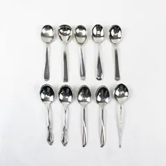 Mixed Lot of 10 Assorted Stainless Steel Sugar Spoons Party Event Flatware