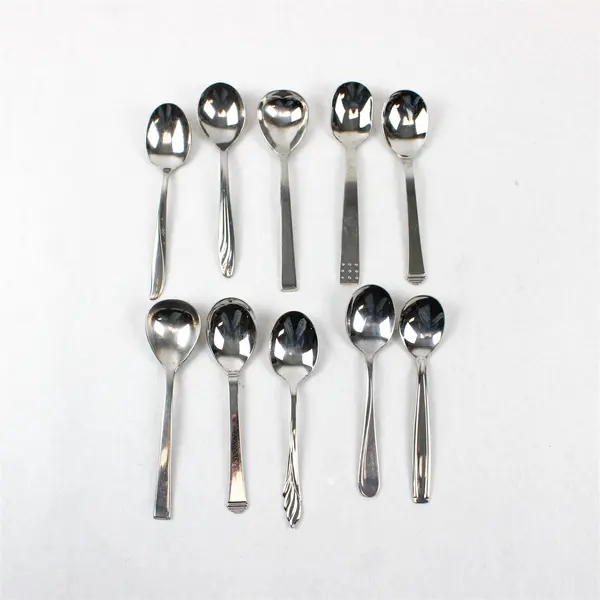 Lot of 10 Assorted Stainless Steel Sugar Spoons Wedding Event Flatware