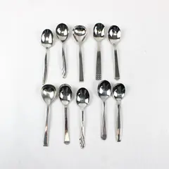 Lot of 10 Assorted Stainless Steel Sugar Spoons Wedding Event Flatware