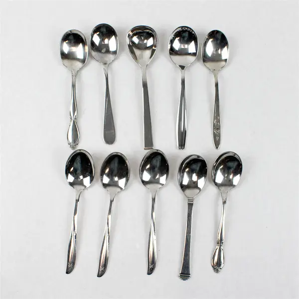 Lot of 10 Assorted Stainless Steel Sugar Spoons Wedding Event Party Flatware