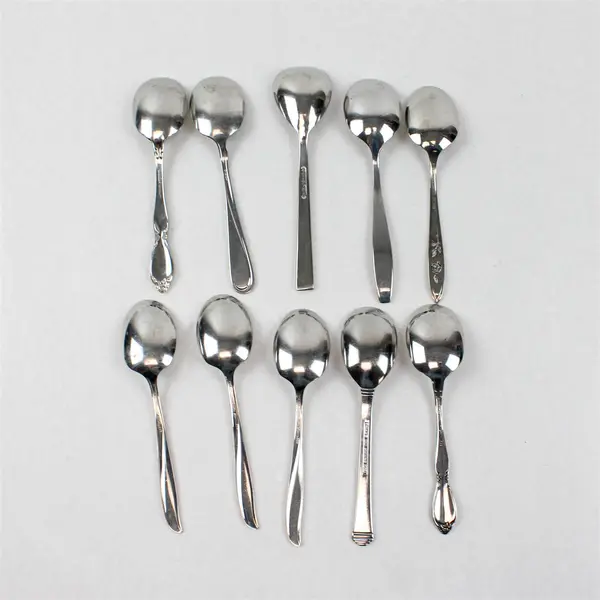 Lot of 10 Assorted Stainless Steel Sugar Spoons Wedding Event Party Flatware