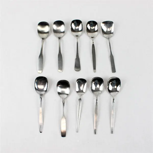Lot of 10 Assorted Stainless Steel Scoop Sugar Spoons Event Flatware