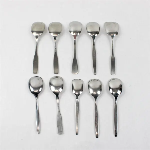 Lot of 10 Assorted Stainless Steel Scoop Sugar Spoons Event Flatware