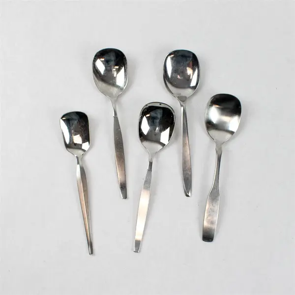 Lot of 10 Assorted Stainless Steel Scoop Sugar Spoons Event Flatware