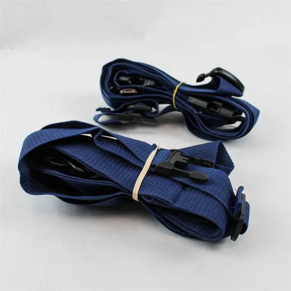 Lot of 2 Brookstone 2-in-1 Cross Blue Luggage Straps for Suitcases Keyless Lock 