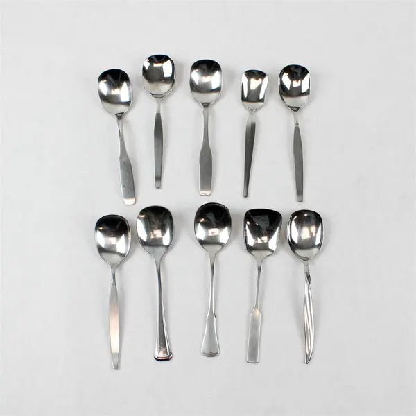 Lot of 10 Assorted Stainless Steel Scoop Sugar Spoons Party Event Flatware