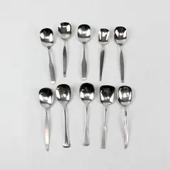 Lot of 10 Assorted Stainless Steel Scoop Sugar Spoons Party Event Flatware