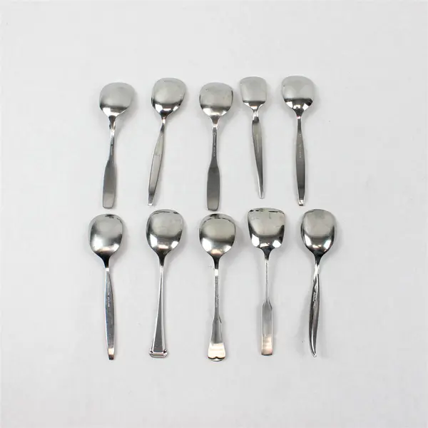 Lot of 10 Assorted Stainless Steel Scoop Sugar Spoons Party Event Flatware