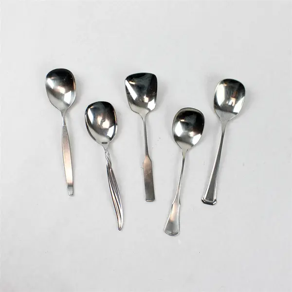 Lot of 10 Assorted Stainless Steel Scoop Sugar Spoons Party Event Flatware