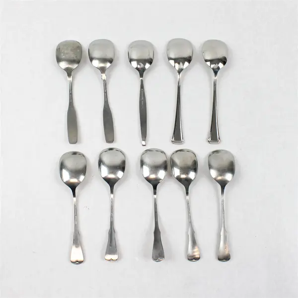 Lot of 10 Assorted Stainless Steel Scoop Sugar Spoons Event Party Flatware