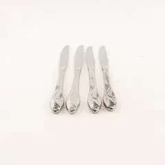 Lot Of 4 Oneida Silver Lorilei Pattern Stainless Flatware Dinner Knives 9.25"