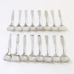 Lot of 16 Assorted Stainless Steel Scoop Sugar Spoons Event Flatware