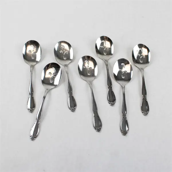 Lot of 10 Assorted Stainless Steel Slotted Sugar Spoons Event Flatware