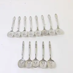 Lot of 13 Assorted Stainless Steel Slotted Sugar Spoons Event Flatware