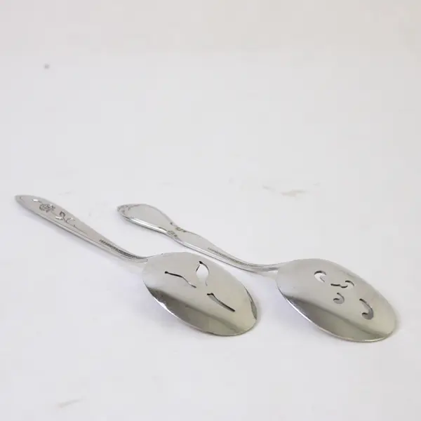 Lot of 13 Assorted Stainless Steel Slotted Sugar Spoons Event Flatware