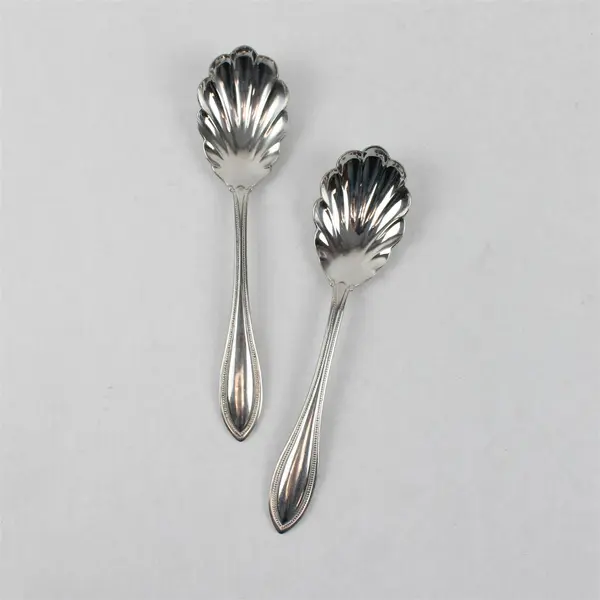 Mixed Lot of 10 Stainless Steel Scalloped Shell Sugar Spoons Event Flatware