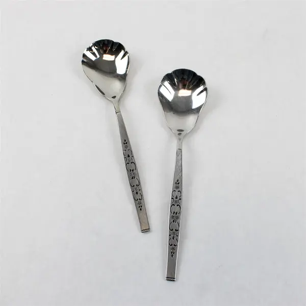 Mixed Lot of 10 Stainless Steel Shell Sugar Spoons Event Wedding Flatware
