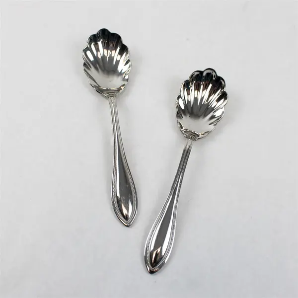 Mixed Lot of 10 Stainless Steel Shell Sugar Spoons Event Wedding Flatware