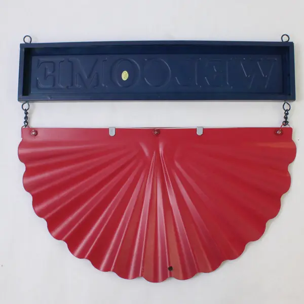 Metal Patriotic Hanging Welcome Sign,  Fan Shaped 