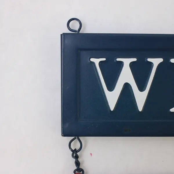 Metal Patriotic Hanging Welcome Sign,  Fan Shaped 