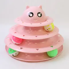Pink 3-Level Interactive Track Cat Toy