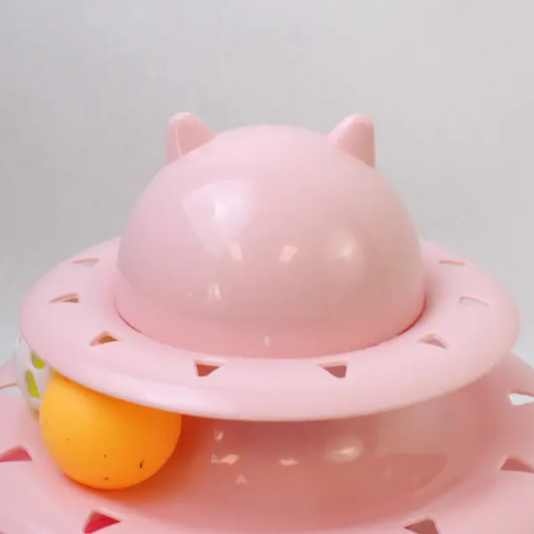 Pink 3-Level Interactive Track Cat Toy
