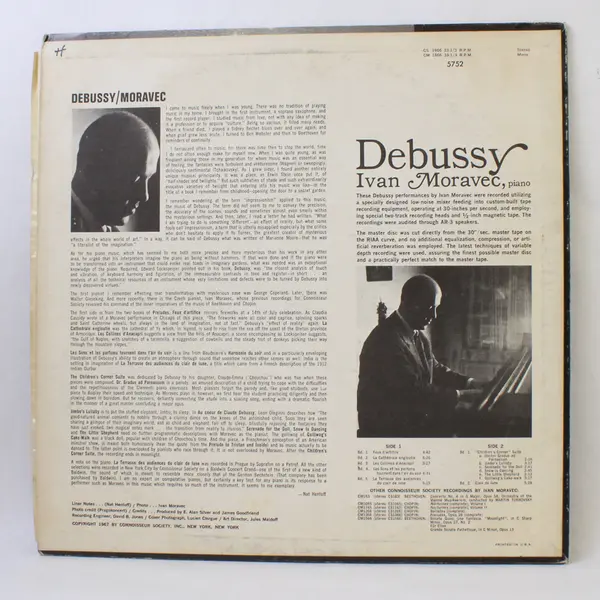 Connoisseur Society Debussy 12" Vinyl Record