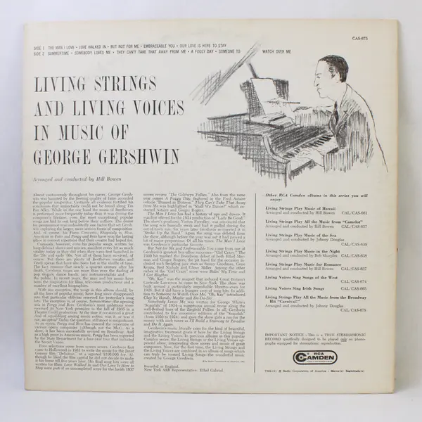  Living Strings & Living Voices In Music Of George Gershwin 12" Vinyl Record