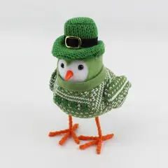 Place & Time Tabletop Fabric Bird St Patrick's Day 7.25 Inch 