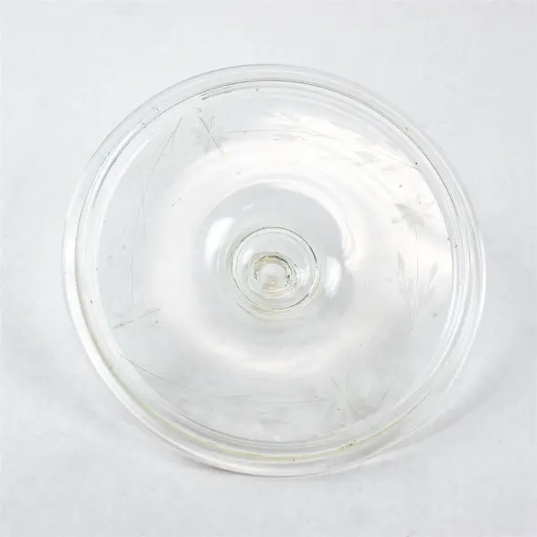 Vtg Pyrex Clear Etched Flowers Round Glass Lid 523-C For 1.5 Qt Casserole Dish
