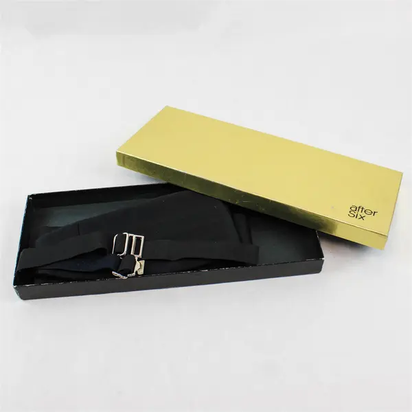 Lot of 2 Vintage Cummerbund Formal Black Satin Waist Sashes Men's, in box