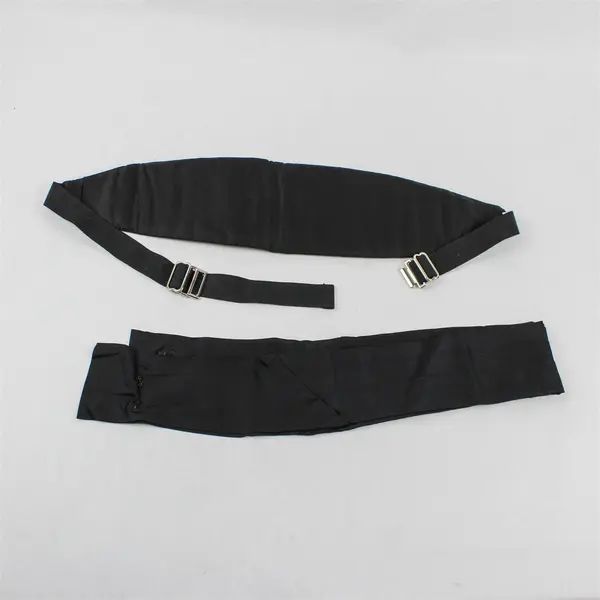 Lot of 2 Vintage Cummerbund Formal Black Satin Waist Sashes Men's, in box