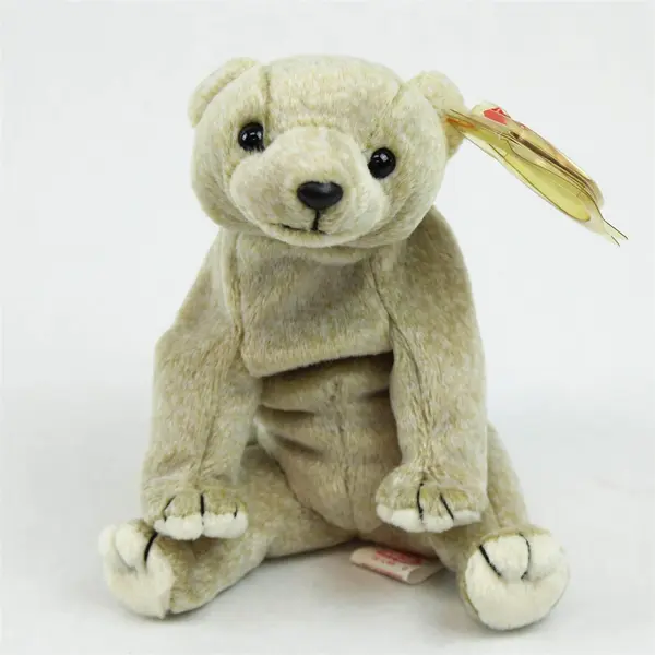 TY Beanie Baby Almond the Beige Bear 1999 Plush Doll Toy with Tag Protector