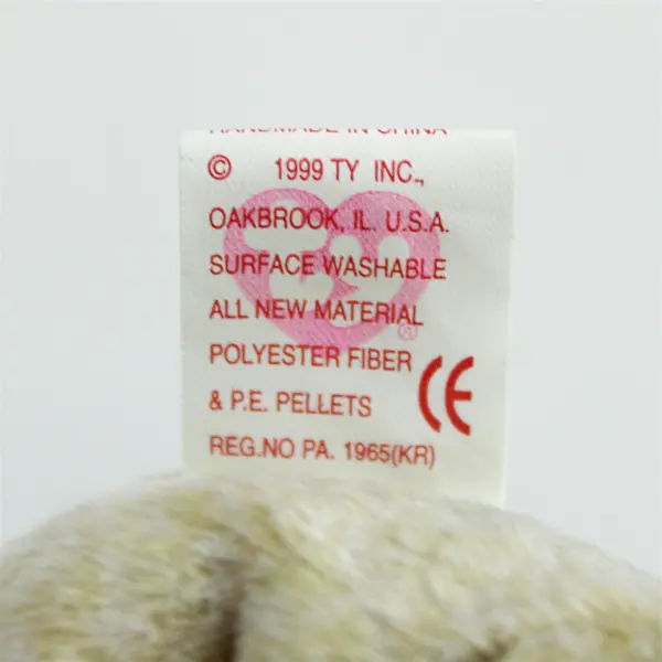 TY Beanie Baby Almond the Beige Bear 1999 Plush Doll Toy with Tag Protector